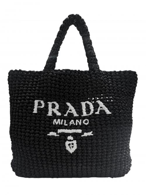 PRADA（プラダ）PRADA (プラダ) クロシェハンドバッグ ブラック サイズ:smallの古着・服飾アイテム