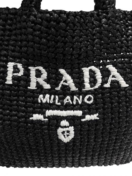 PRADA（プラダ）PRADA (プラダ) クロシェハンドバッグ ブラック サイズ:smallの古着・服飾アイテム