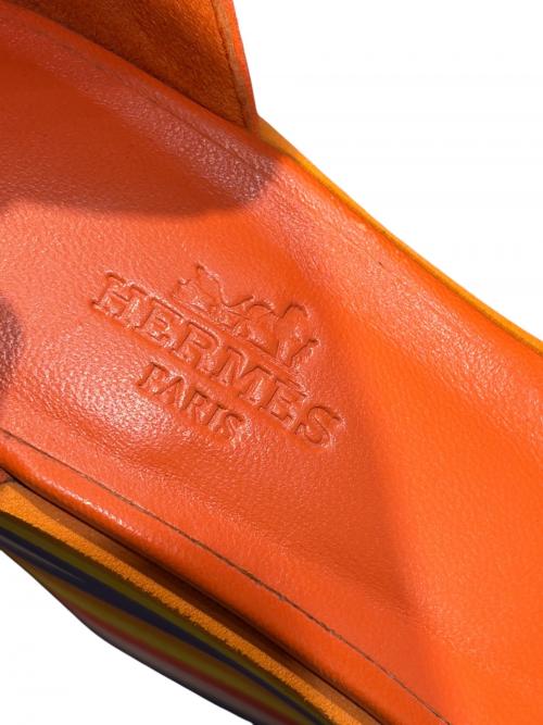 HERMES（エルメス）HERMES (エルメス) アーリー ウェッジソールサンダル オレンジ サイズ:35の古着・服飾アイテム