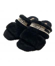 Christian Dior（クリスチャン ディオール）の古着「Chez Moi Sandals Shearling Black/ファーサンダル」｜ブラック