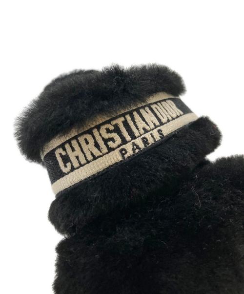 Christian Dior（クリスチャン ディオール）Christian Dior (クリスチャン ディオール) Chez Moi Sandals Shearling Black/ファーサンダル ブラック サイズ:35の古着・服飾アイテム