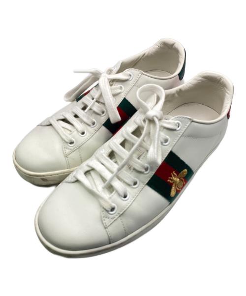 GUCCI（グッチ）GUCCI (グッチ) エンブロイダリー付き ウィメンズ スニーカー ホワイト サイズ:361/2の古着・服飾アイテム