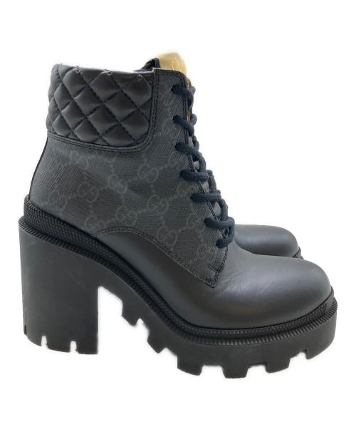 GUCCI（グッチ）GUCCI (グッチ) Gucci GG Ankle Boot/ヒールブーツ/659691 ブラック サイズ:35.5の古着・服飾アイテム