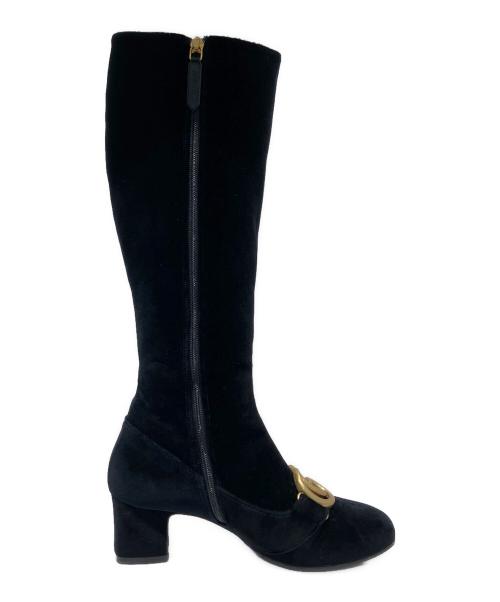 GUCCI（グッチ）GUCCI (グッチ) Gucci GG Marmont Velvet Knee-High Boots/ロングブーツ ブラック サイズ:36の古着・服飾アイテム