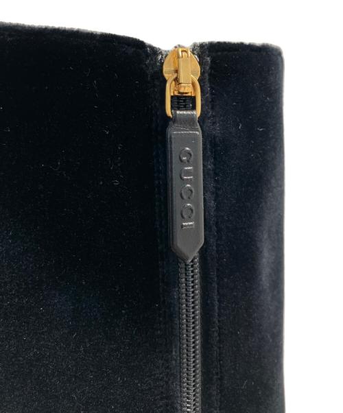 GUCCI（グッチ）GUCCI (グッチ) Gucci GG Marmont Velvet Knee-High Boots/ロングブーツ ブラック サイズ:36の古着・服飾アイテム