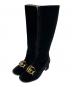 GUCCI（グッチ）の古着「Gucci GG Marmont Velvet Knee-High Boots/ロングブーツ」｜ブラック