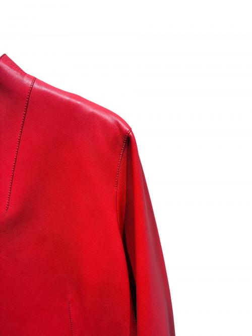 HERMES（エルメス）HERMES (エルメス) レザーコート レッド サイズ:38の古着・服飾アイテム