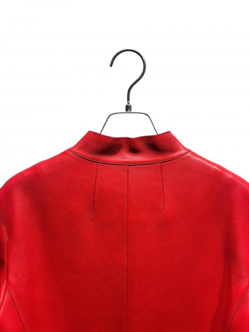 HERMES（エルメス）HERMES (エルメス) レザーコート レッド サイズ:38の古着・服飾アイテム