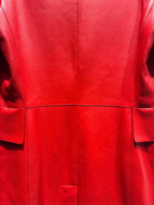 HERMES（エルメス）HERMES (エルメス) レザーコート レッド サイズ:38の古着・服飾アイテム