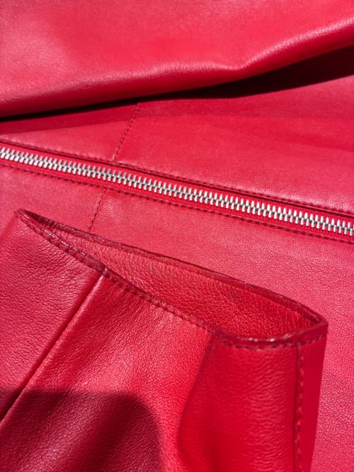 HERMES（エルメス）HERMES (エルメス) レザーコート レッド サイズ:38の古着・服飾アイテム