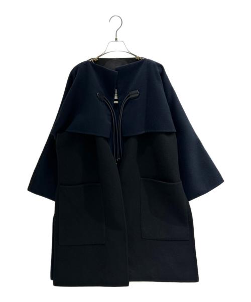 HERMES（エルメス）HERMES (エルメス) レザー切替スリットコート 2H0114DB ネイビー サイズ:34の古着・服飾アイテム