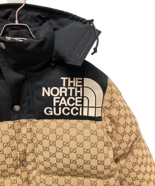 GUCCI（グッチ）GUCCI (グッチ) THE NORTH FACE (ザ ノース フェイス) GG Padded Short Jacket/GGダウンジャケット ベージュ サイズ:XXSの古着・服飾アイテム