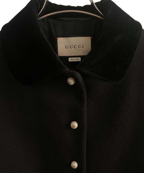 GUCCI（グッチ）GUCCI (グッチ) リボン付きロングコート ブラック サイズ:40の古着・服飾アイテム