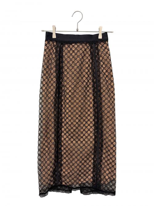 GUCCI（グッチ）GUCCI (グッチ) GGレース ビスチェ＆スカート セットアップ ピンク サイズ:XSの古着・服飾アイテム