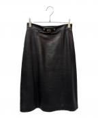 GUCCIグッチ）の古着「レザースカート」｜ブラック