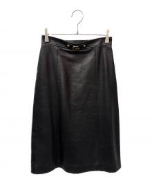 GUCCI（グッチ）の古着「レザースカート」｜ブラック