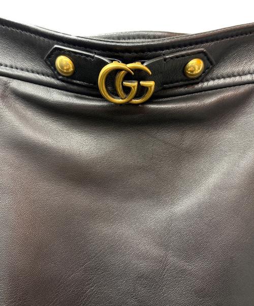 GUCCI（グッチ）GUCCI (グッチ) レザースカート ブラック サイズ:36の古着・服飾アイテム