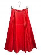 GUCCIグッチ）の古着「レザースカート」｜レッド