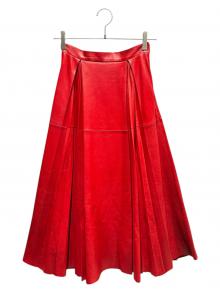 GUCCI（グッチ）の古着「レザースカート」｜レッド