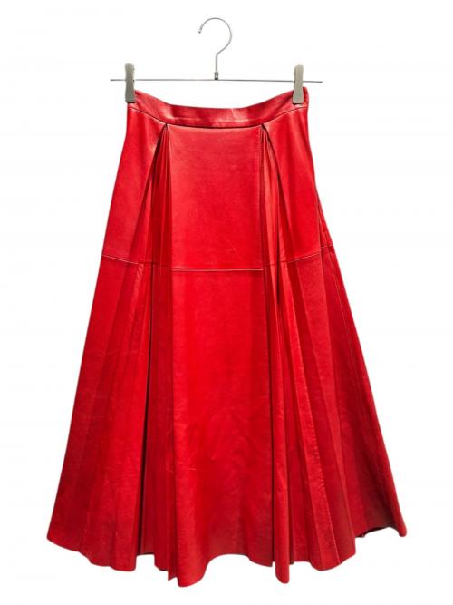 GUCCI（グッチ）GUCCI (グッチ) レザースカート レッド サイズ:36の古着・服飾アイテム