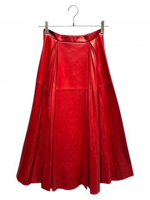 GUCCI（グッチ）GUCCI (グッチ) レザースカート レッド サイズ:36の古着・服飾アイテム