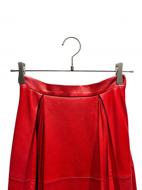 GUCCI（グッチ）GUCCI (グッチ) レザースカート レッド サイズ:36の古着・服飾アイテム