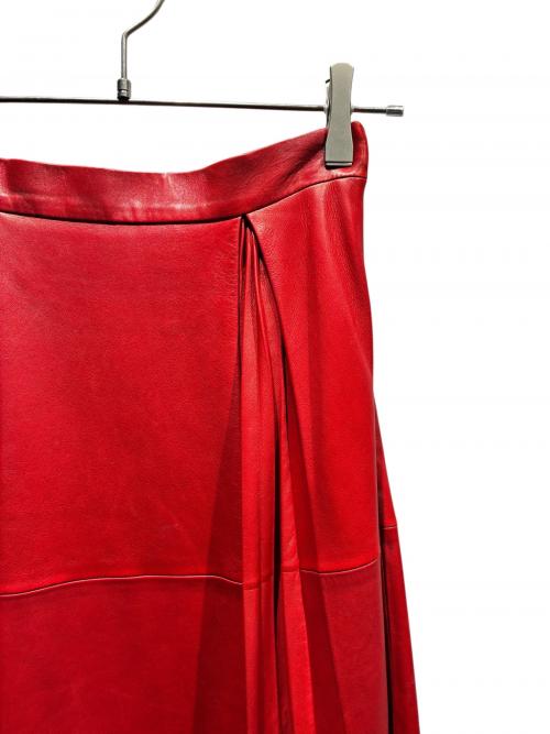 GUCCI（グッチ）GUCCI (グッチ) レザースカート レッド サイズ:36の古着・服飾アイテム