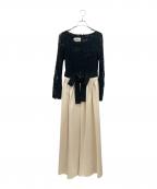 GUCCIグッチ）の古着「レース切替ワンピース」｜ブラック