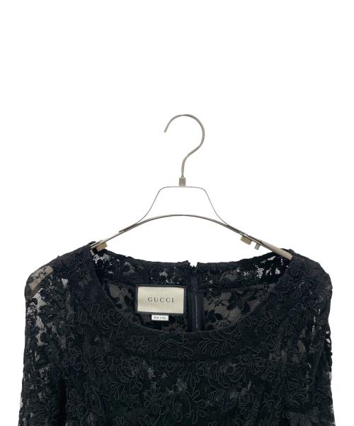 GUCCI（グッチ）GUCCI (グッチ) レース切替ワンピース ブラック サイズ:XSの古着・服飾アイテム
