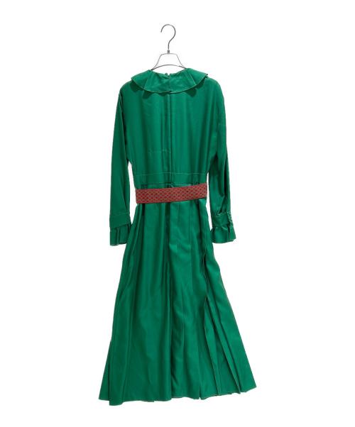 GUCCI（グッチ）GUCCI (グッチ) ベルト付きフリルワンピース グリーン サイズ:40の古着・服飾アイテム