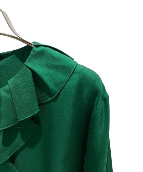GUCCI（グッチ）GUCCI (グッチ) ベルト付きフリルワンピース グリーン サイズ:40の古着・服飾アイテム