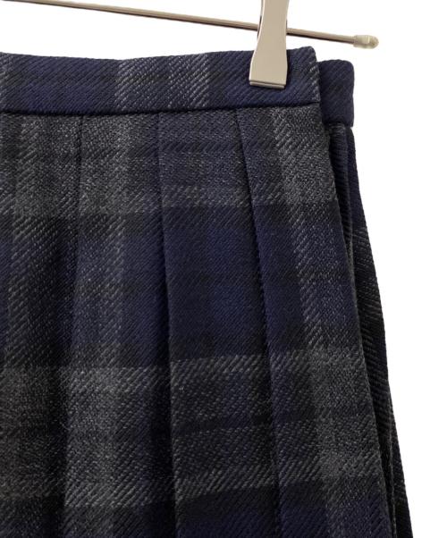 Christian Dior（クリスチャン ディオール）Christian Dior (クリスチャン ディオール) チェックプリーツラップスカート ブラック×グレー サイズ:36の古着・服飾アイテム
