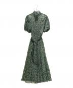 Christian Diorクリスチャン ディオール）の古着「Floral Silk Dress/花柄シルクワンピース」｜グリーン