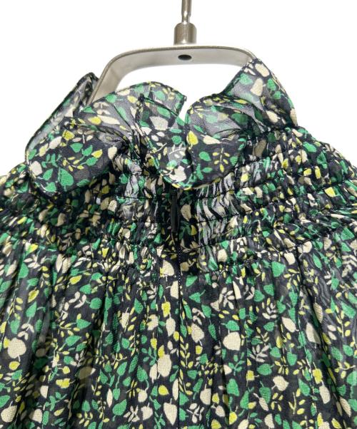 Christian Dior（クリスチャン ディオール）Christian Dior (クリスチャン ディオール) Floral Silk Dress/花柄シルクワンピース グリーン サイズ:36の古着・服飾アイテム