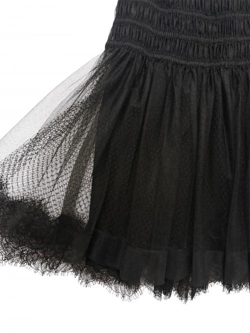 Christian Dior（クリスチャン ディオール）Christian Dior (クリスチャン ディオール) テクニカルチュールレイヤードスカート ブラック サイズ:34の古着・服飾アイテム