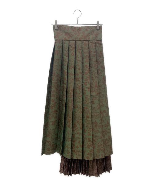 Christian Dior（クリスチャン ディオール）Christian Dior (クリスチャン ディオール) プリーツスカート グリーン サイズ:38の古着・服飾アイテム