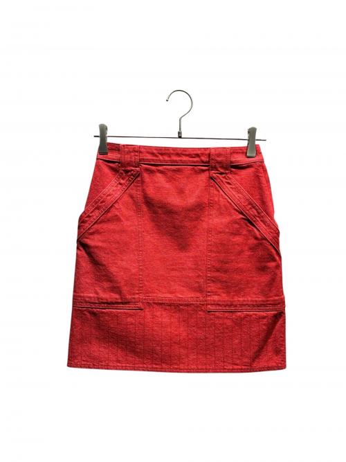 HERMES（エルメス）HERMES (エルメス) カラーデニムスカート レッド サイズ:34の古着・服飾アイテム