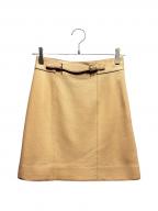 HERMESエルメス）の古着「レザースカート」｜ベージュ