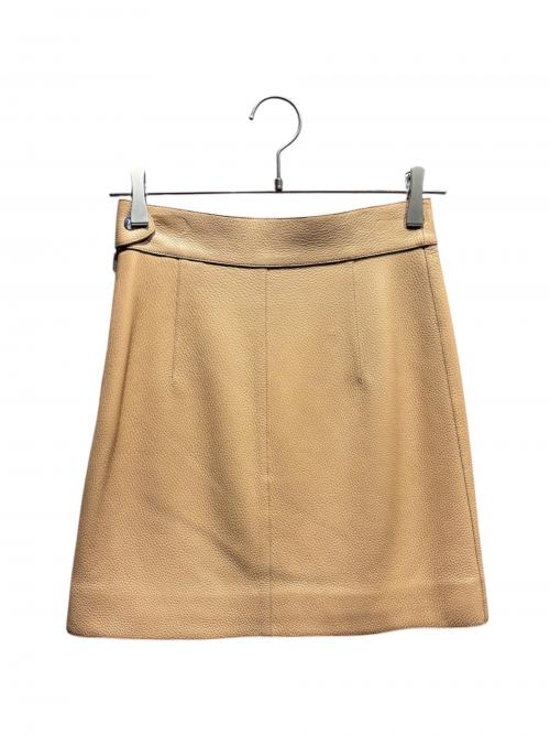 HERMES（エルメス）HERMES (エルメス) レザースカート ベージュ サイズ:34の古着・服飾アイテム