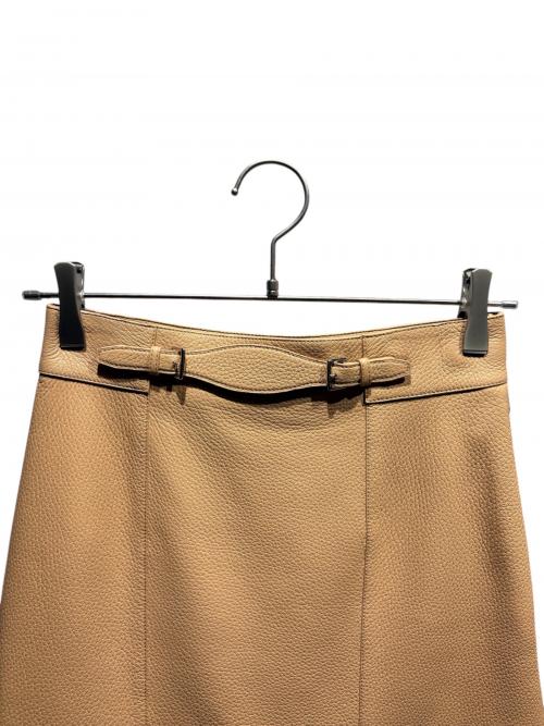HERMES（エルメス）HERMES (エルメス) レザースカート ベージュ サイズ:34の古着・服飾アイテム