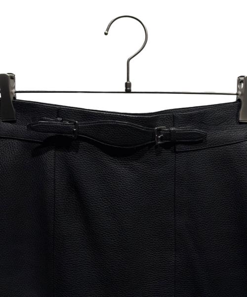 HERMES（エルメス）HERMES (エルメス) レザースカート ブラック サイズ:34の古着・服飾アイテム
