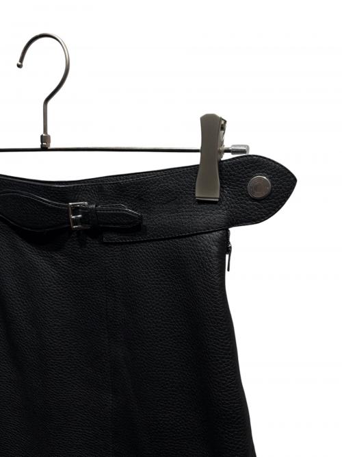 HERMES（エルメス）HERMES (エルメス) レザースカート ブラック サイズ:34の古着・服飾アイテム