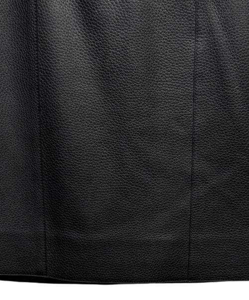 HERMES（エルメス）HERMES (エルメス) レザースカート ブラック サイズ:34の古着・服飾アイテム