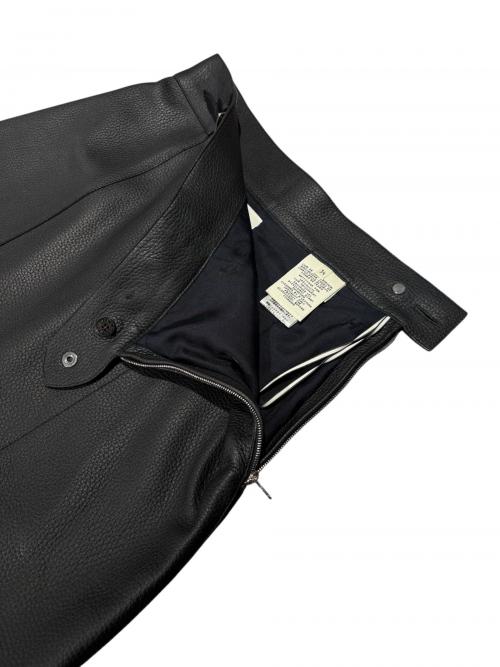 HERMES（エルメス）HERMES (エルメス) レザースカート ブラック サイズ:34の古着・服飾アイテム