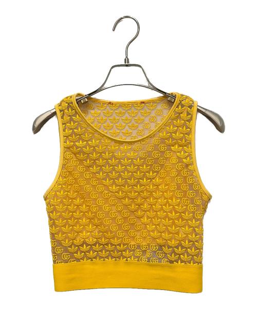 GUCCI（グッチ）GUCCI (グッチ) adidas (アディダス) adidas x Gucci Women's GG Tulle Top イエロー サイズ:XSの古着・服飾アイテム