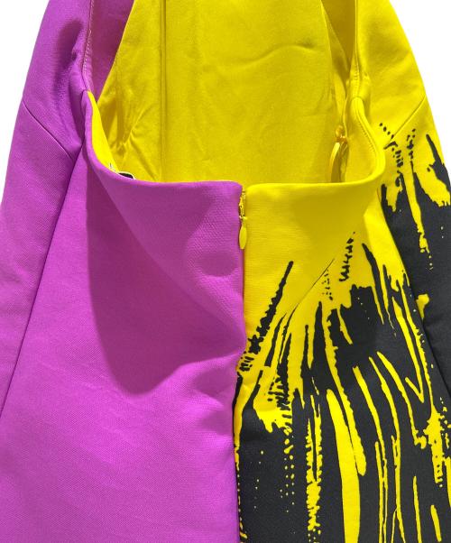 Christian Dior（クリスチャン ディオール）Christian Dior (クリスチャン ディオール) D-Jungle Dress/D-ジャングル ワンピース/221R06A5113 イエロー×パープル サイズ:36の古着・服飾アイテム