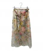 GUCCIグッチ）の古着「花柄シアースカート」｜ベージュ