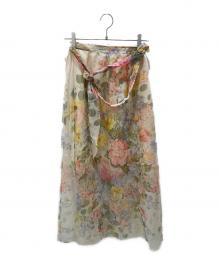 GUCCI（グッチ）の古着「花柄シアースカート」｜ベージュ