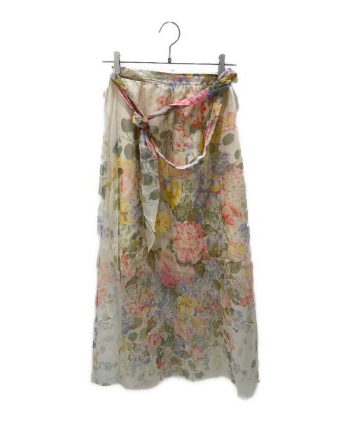 GUCCI（グッチ）GUCCI (グッチ) 花柄シアースカート ベージュ サイズ:38の古着・服飾アイテム