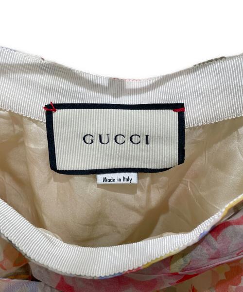 GUCCI（グッチ）GUCCI (グッチ) 花柄シアースカート ベージュ サイズ:38の古着・服飾アイテム